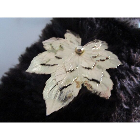 Dark Brown Vintage Faux Fur Coat Gold Crest Buttons Large No Tags Damage - Picture 16 of 16